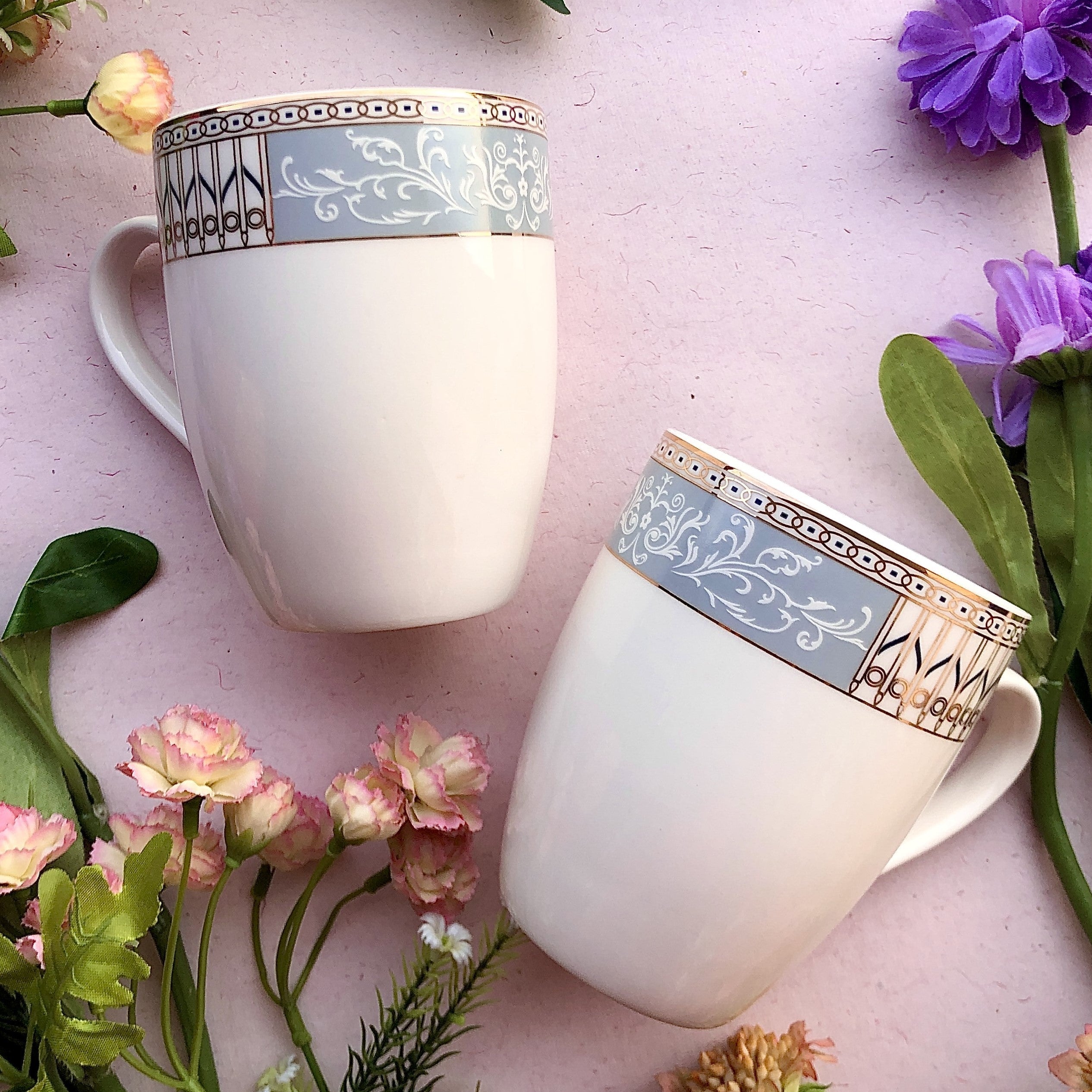 Rose Garden Coffee Mugs (Set of 2, 300 ML) – Vigneto