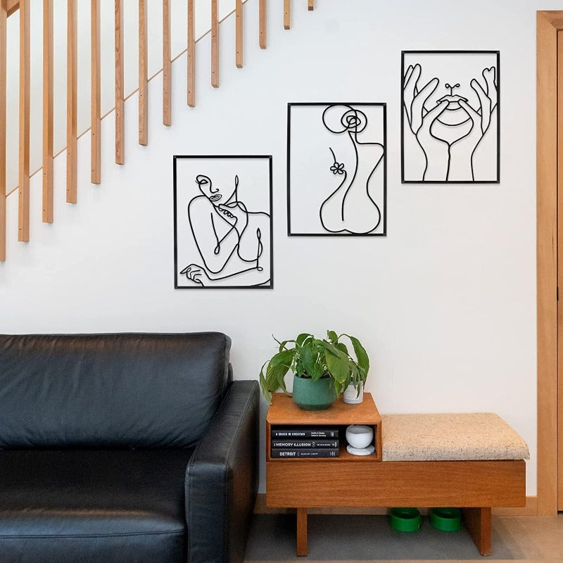 Wall Decor Modern Abstract Metal Wall Art Frame Arcedior