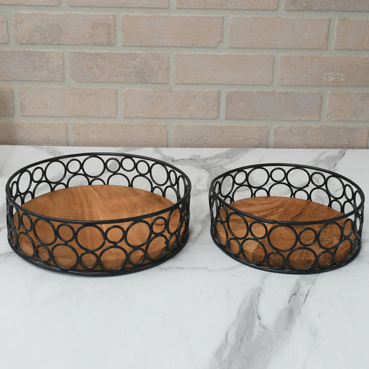 Maison Modern Radius Wood Serving Tray Set of 2