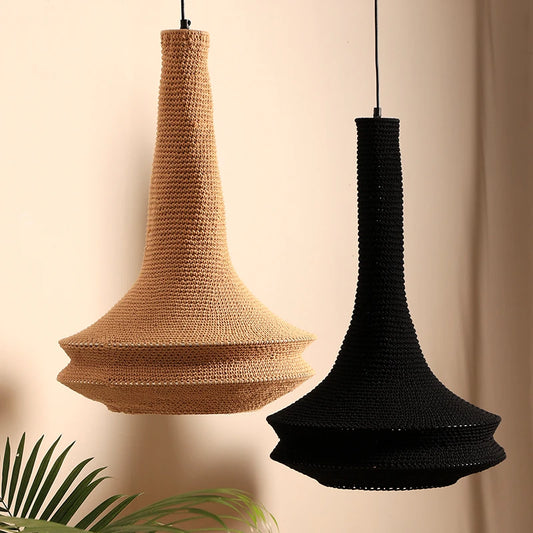Earth Pendant Lights for Bedroom | Crochet Hanging Light Fixtures