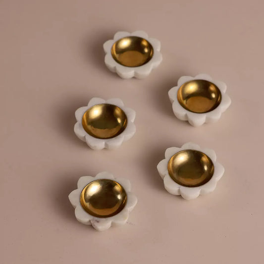 Set of 5 - Lotus Tealight Holders