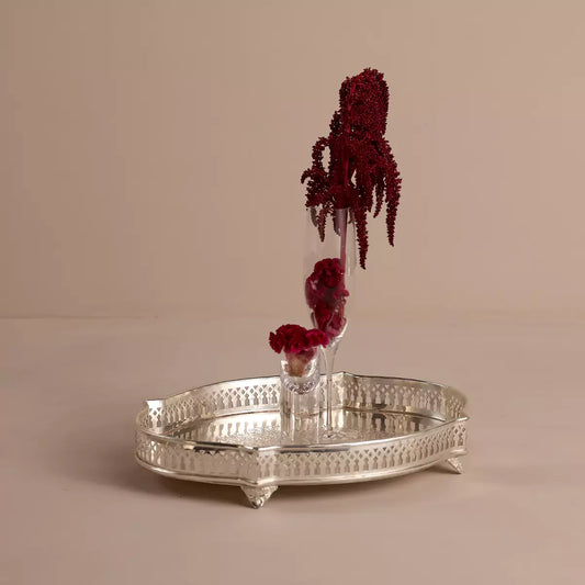 Victorian Curve Tray Large Silver