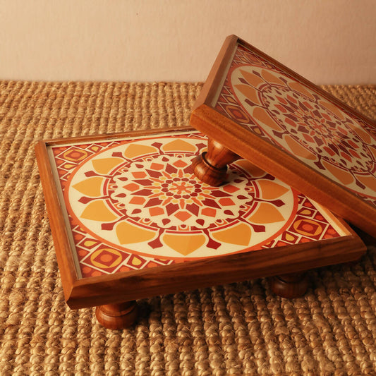 wooden stool for pooja