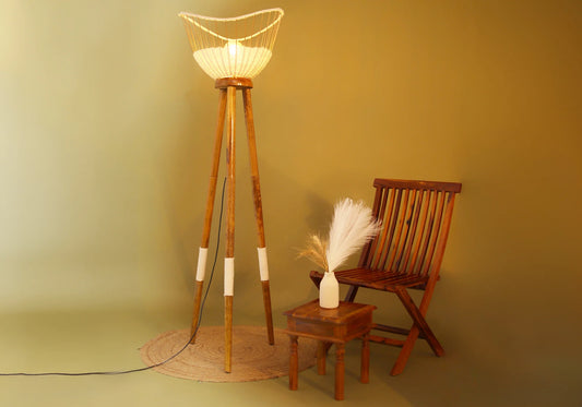 Lakkadshala Floor Lamp with chair on side