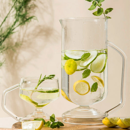 Akio Glass Water Pitcher | 1.3 Litre Glass Jug for Water, Juices