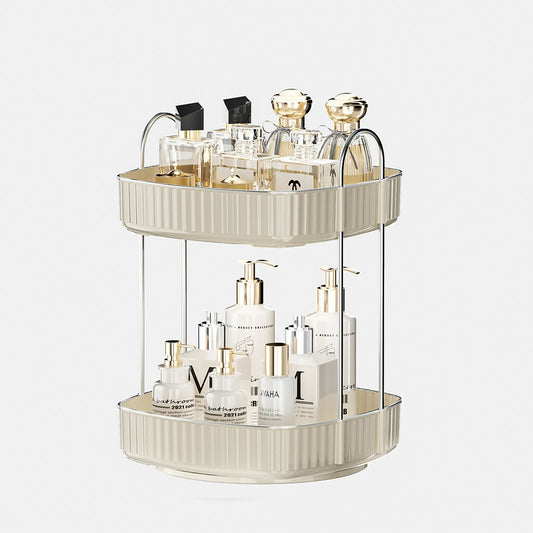 Square Rotating Makeup Organizer two tier