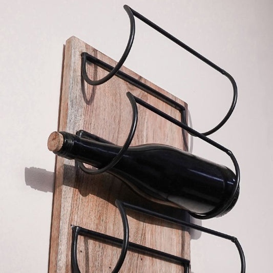 Wall mounted wine bottle holder