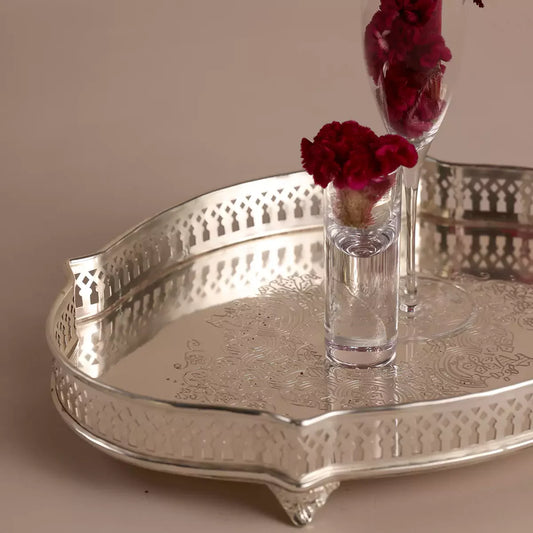 Victorian Curve Tray Large Silver