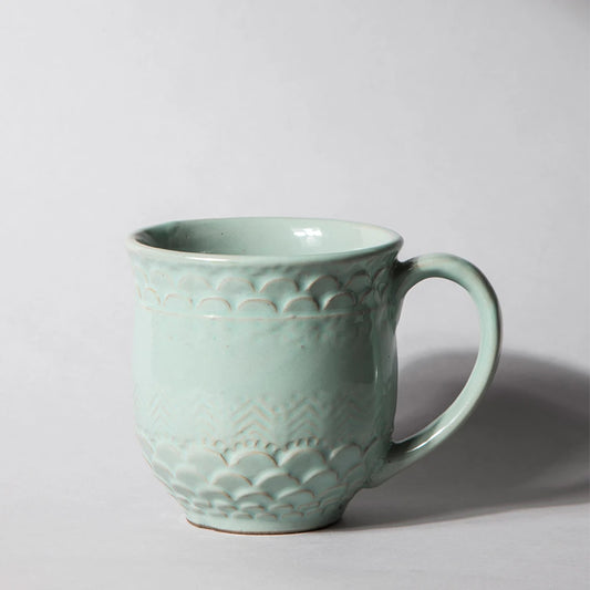 Aqua Green Ceramic Coffee Mug Set of 2