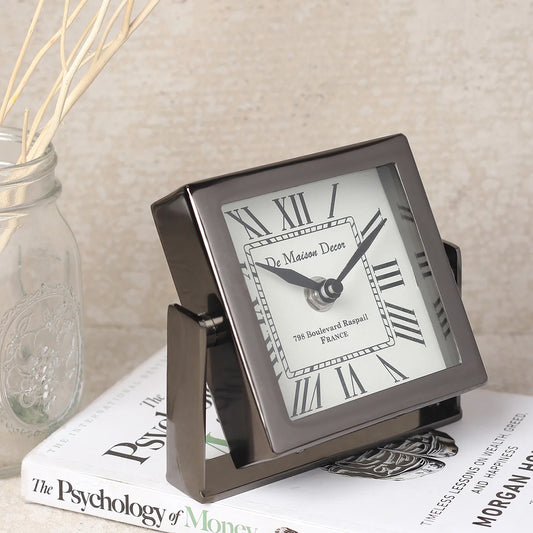 50-101-12-3 Time's Canvas - The Table Clock ( Medium ) In Black