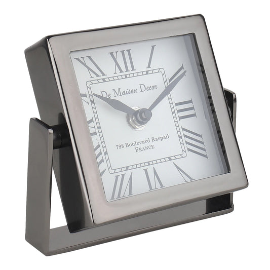 50-101-12-3 Time's Canvas - The Table Clock ( Medium ) In Black