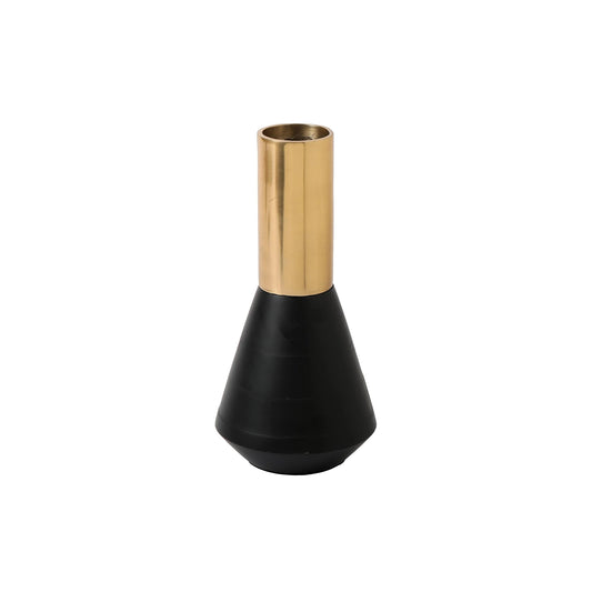 Matte Black & Gold Flower Vase-52-346-25 | Table Decor Vase | Decorative Bud Vase