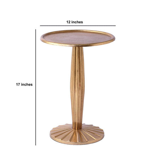 Gold round end table dimensions