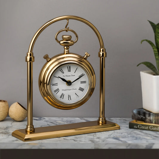 60-076-28-2 Archway Timepiece Gold Table Clock