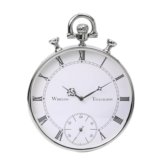 60-719-39-1 Deviating Seconds Silver Wall Clock