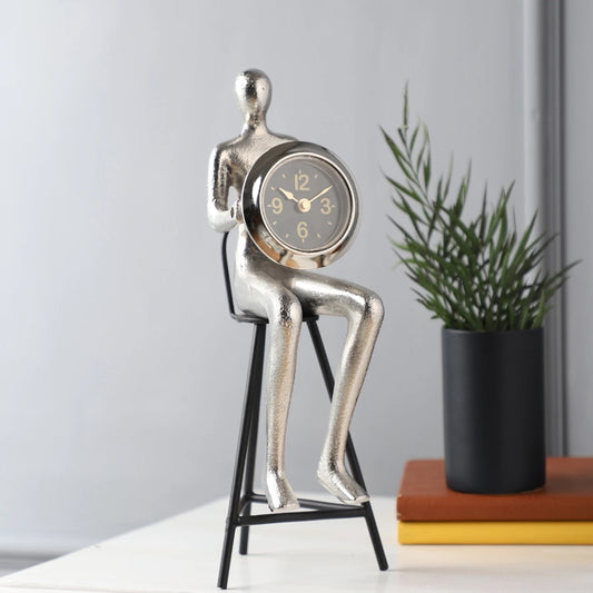 60-939-31 Sitting Man Clock in 2 Finishes By De Maison Decor