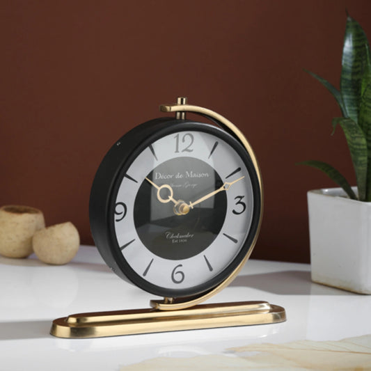 61-113-23 Aleksi Table Clock in 2 Finishes By De Maison Decor