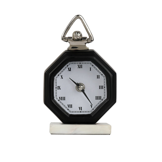 61-120-19-3 BLACK Black Victoria Table Clock By De Maison Decor