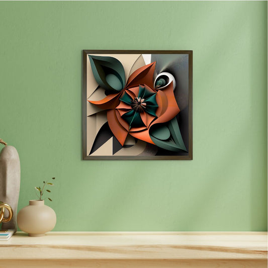 Geometrified Flower: Artisan Canvas Wall Decor Elegance