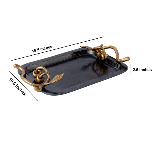 71-711-40-3 Cherry Vine Black Décorative Platter