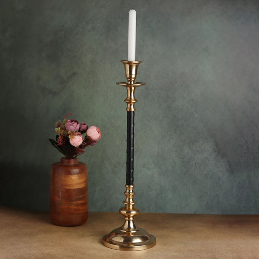 Leather Luxe Candle Holder By De Maison Decor 53-957-42