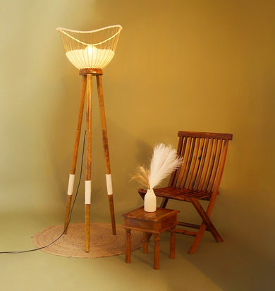 Lakkadshala Floor Lamp with chair on side