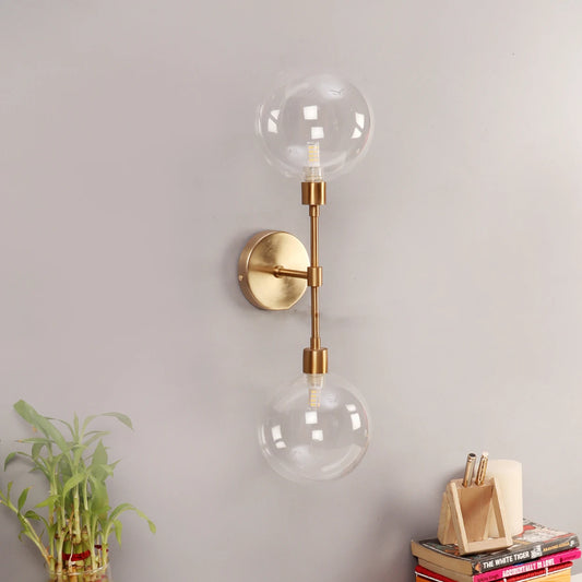 73-235-52-1 & 2 The Proud Orb' Dual Glass Ball Sconce in Gold & Silver Finishes
