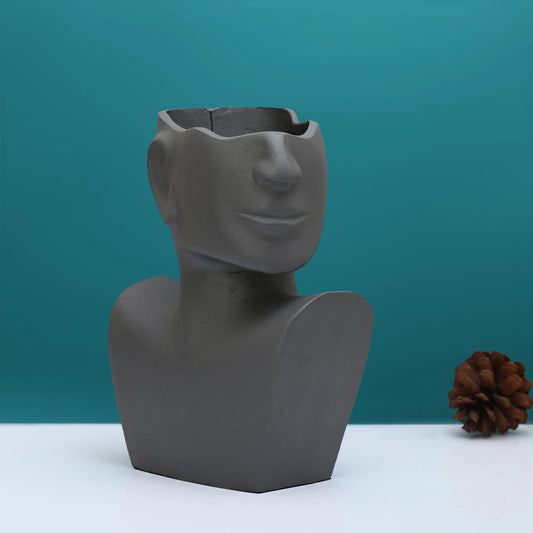 74-009-27-3 Visionary Face concrete/Texture Grey Planter