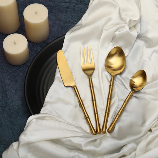80-001-21-2 Bamboo Elegance Gold Cutlery Set