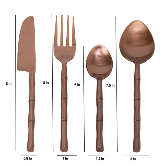80-001-21-R Bamboo Elegance Copper Cutlery Set
