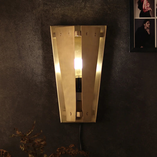 80-006-32-2 Tri-Angular Antique Brass Wall Lamp