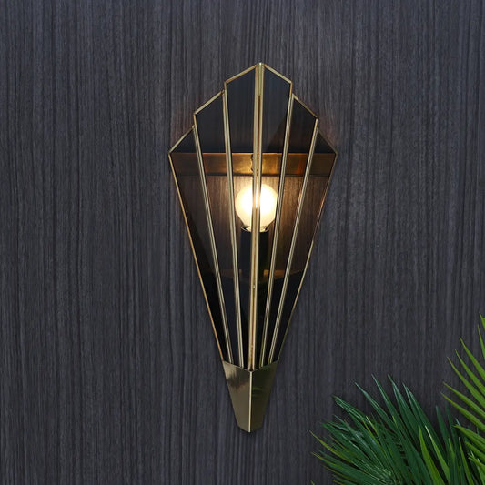 80-007-43-3 Triangular Abstract Luxe Wall Lamp with Black Glass
