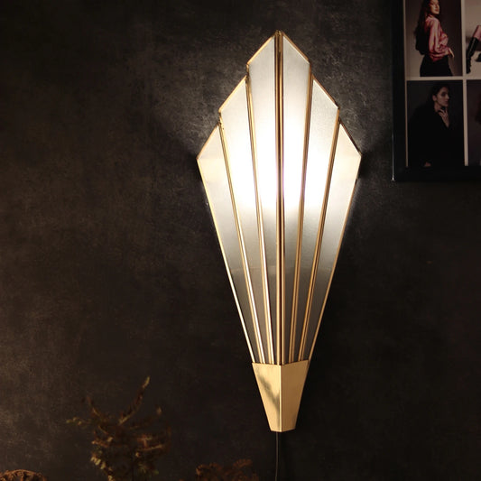 80-007-43 Triangular Abstract Luxe Wall Lamp with Frosted Glass