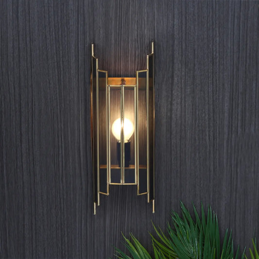 80-008-36-3 Arc De Luxe Black Wall Lamp with Black Glass