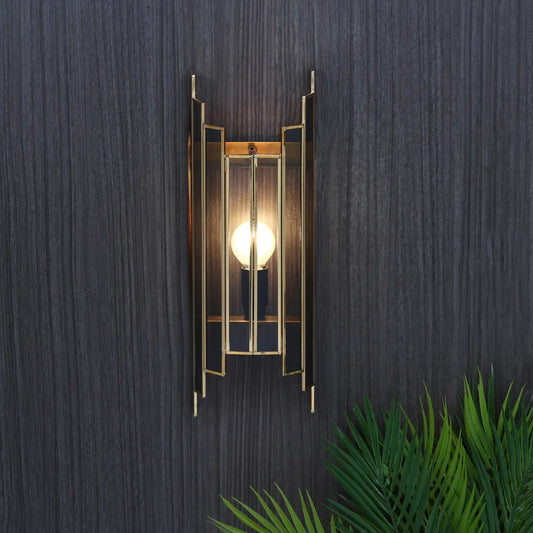 80-008-36-3 Arc De Luxe Black Wall Lamp with Black Glass