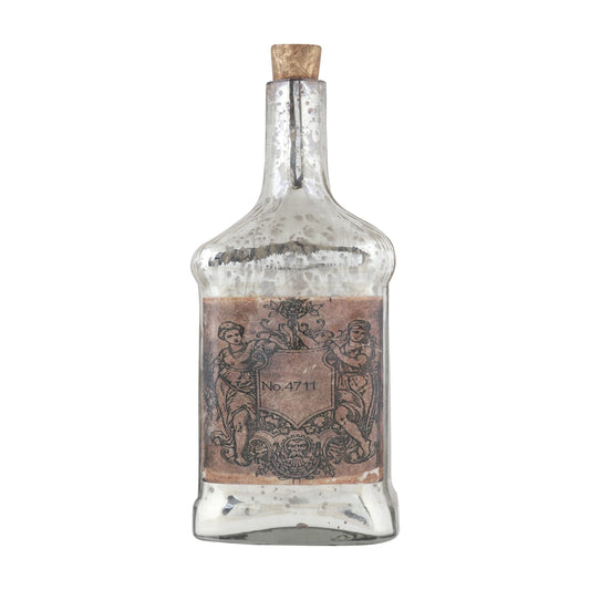 80-040-23 Antique Glass Legacy Square Bottle Decorative