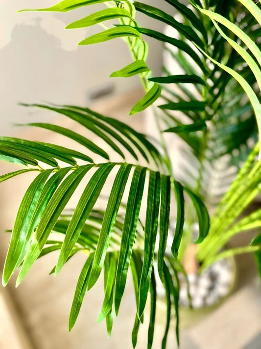 Artificial plant with pot in living room, Artificial Lady Palm