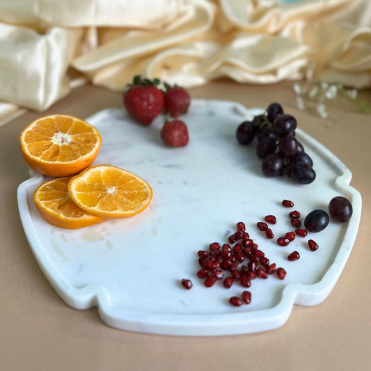 Natural White Marble Serving Platter 12 inches Hexagon Shape Kitchen Dining Table Decoration Cake Fruit Party Platter