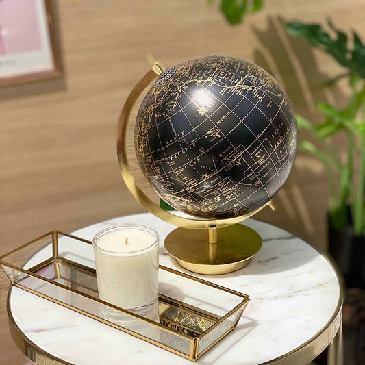 World Globe Decor | Finn World Globe Black | Globe for Desk