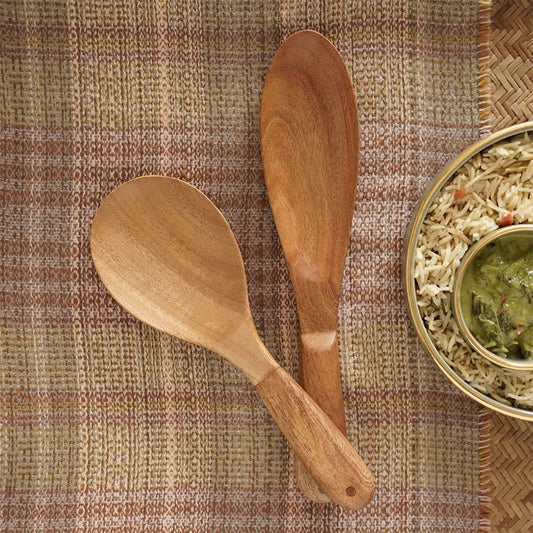 Agaja Wooden Serving Spoon Set | Wooden Utensils for Kitchen