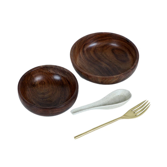 Wooden fruit bowl set