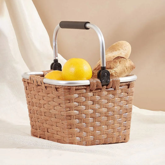 Woven Picnic Basket With Handle