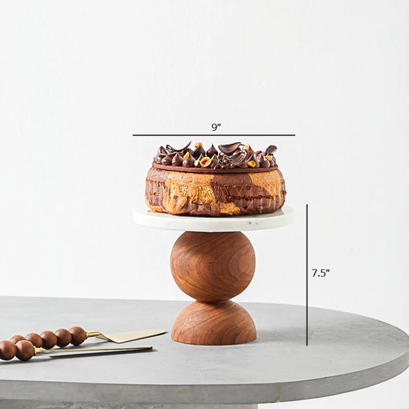 Tall Acacia Wood Cake Stand Rental | Hood River | Riverhood Rentals