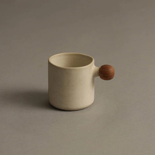 Ball Handle Mug Set of 2 | Ceramic Coffee Mugs