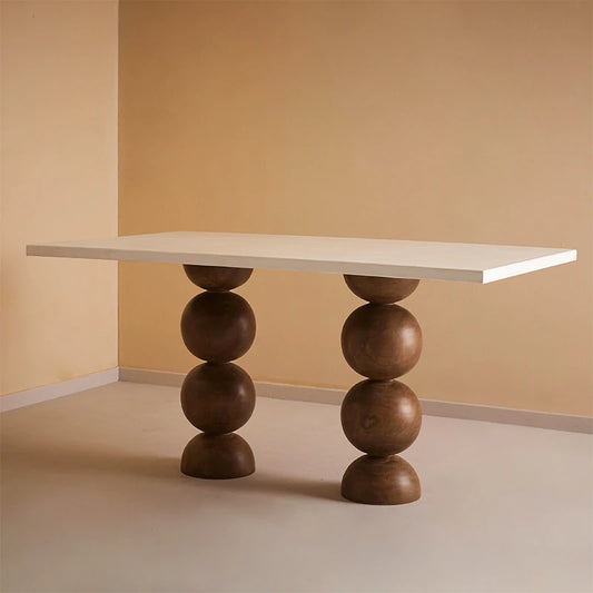 Wooden base dining table