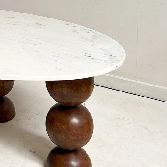 Bean Marble Coffee Table | Curved Coffee Table for Living Room