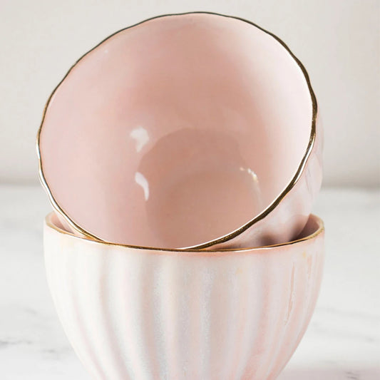Blush Ceramic Bowl Set of 2 | Ice Cream Bowls | Small Serving Bowls