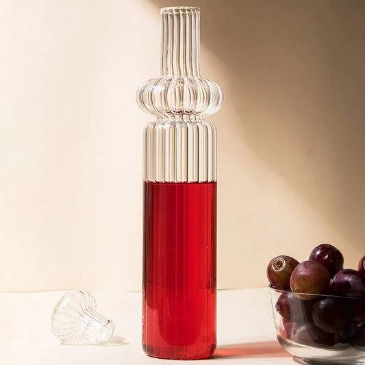 Premium Skylar Wine Glass Bottle with Stopper | Decorative Glass Bottles for Water, Juice, Milk, Wine