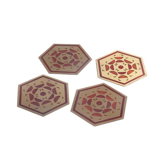 Antique Red Drink Coasters