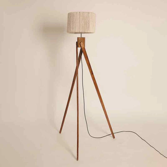Casa Tripod Floor Lamp | Tripod Lamp for Living Room | Wooden Floor Lamp
